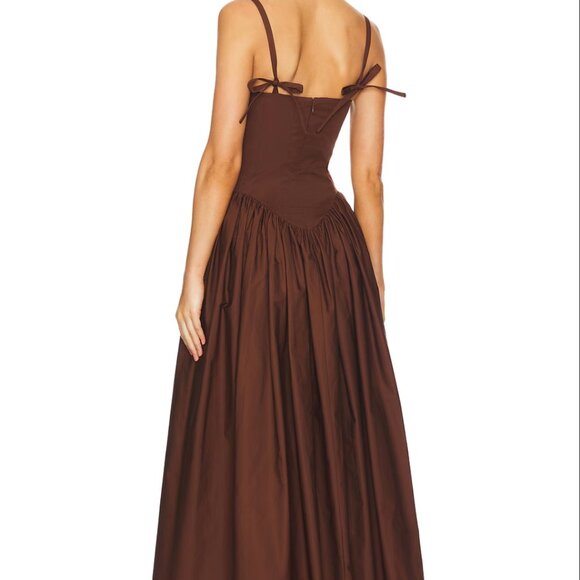 Revolve x Tularosa Emma Midi Dress - Chocolate Brown - Picture 3 of 3